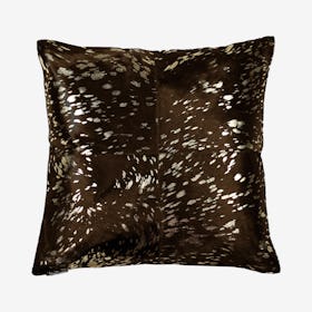 Torino Quattro Square Pillow - Gold / Chocolate