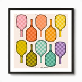 Rainbow Pickleball Paddle Art Print