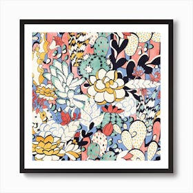 Blue Sky Succulents Art Print