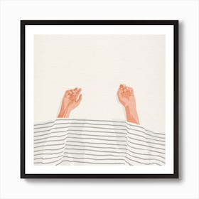 Hands Up Square Bedroom Art Print