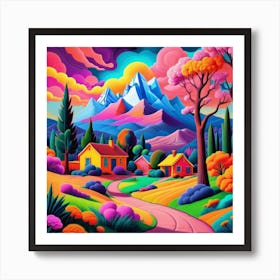 Colorful Landscape Painting 2 Art Print