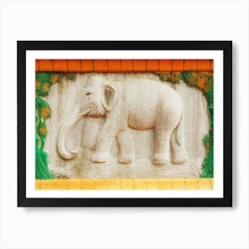 Elephant Carving Cambodia Poster