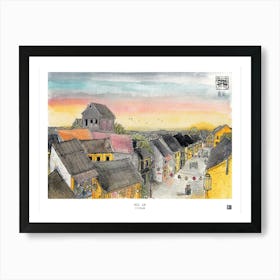 Hoi An Vietnam Art Print - Tropical Watercolor Cityscape - Travel Sketch Wall Art, Vietnamese Illustration Art Print