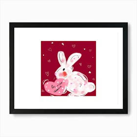 Valentine Bunny Art Print