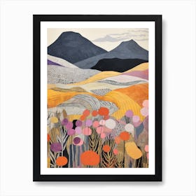 Beinn Tulaichean Scotland 2 Colourful Mountain Illustration Art Print
