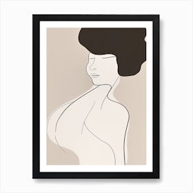 Woman Silhouette Line Art Abstract 6 Art Print