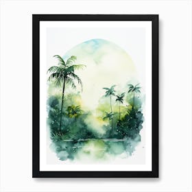 Watercolour Painting Of Amazon Rainforest   South America 0 Art Print