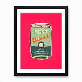 Pop Art Smiley ‘CAN DO’ art - BEST FRIENDS Positive words Art Print