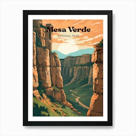 Mesa Verde National Park Colorado Adventure Modern Travel Illustration Affiche