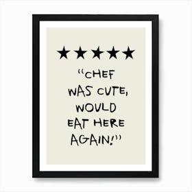Chef Cute Rating Art Print