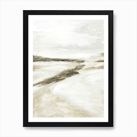 Effortless No 1 - Neutral Earth Tone Abstract Landscape Painting Affiche