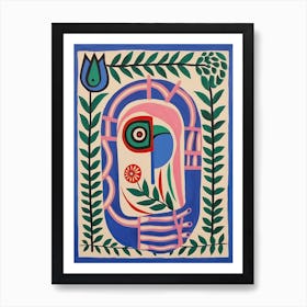 Folk Abstract Face Illustration 3 Póster