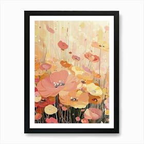 Gustav Klimt Print Klimt Poster Klimt Exhibition Poster Painting Night Poppies Wildflower Garden Full Art Print