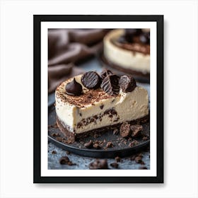 Delicious Oreo Cheesecake Bars with Chocolate Chunks on a Board, Perfect for Dessert Lovers and Sweet Tooth Enthusiasts 15 Art Print