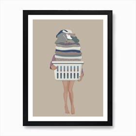Laundry Basket Neutral Print Art Print