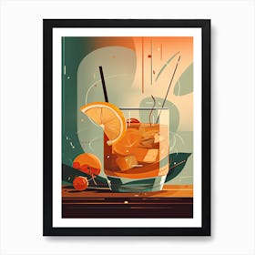 Cocktail Vintage Affiche Moderne pour Cuisine