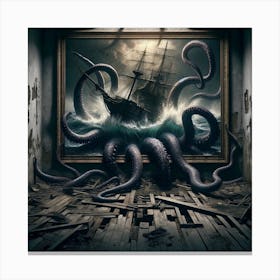Kraken attack Canvas Print