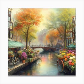 Amsterdam Flower Market Print, Matisse Flower, Oil Paintings, Printable, Pedestrians in the Streets, Flower Market Print, Printable Poster, Wall Art53 Canvas Print