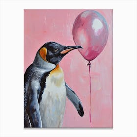 Cute Emperor Penguin 1 With Balloon Lienzo