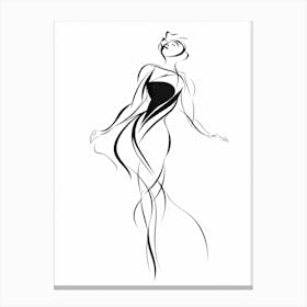 Line Art Woman Body 31 Canvas Print