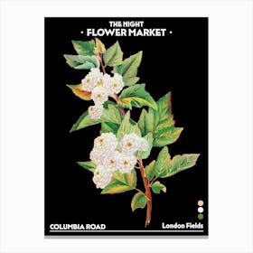 Flower Market Night Columbia Road London Fields Vintage Botanical Canvas Print
