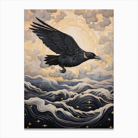 Raven 4 Gold Detail Painting Toile