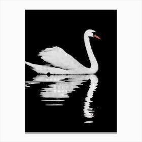 Swan Line Art Canvas Print