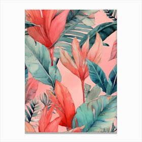 Tropical Floral Wallpaper Canvas Print
