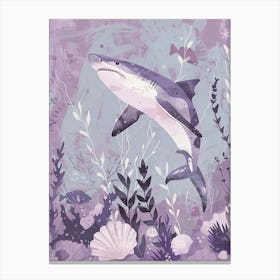 Purple Angel Shark Watercolour Illustration Toile