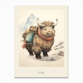 Beatrix Potter Inspired  Animal Watercolour Yak 2 Canvas Print