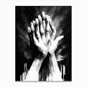 Blessing Hands Symbol Black And White Painting Toile