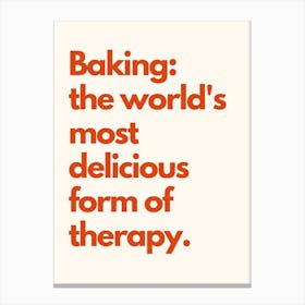Baking Therapy 1 Kitchen Typography Cream Red Stampe su tela