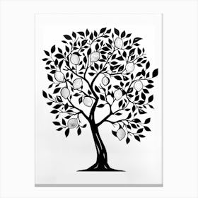 Lemon Tree Simple Geometric Nature Stencil 2 Toile