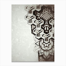 Stone wall, geometric, ornamental, mandala, pattern, abstract design, textured art Leinwandbild